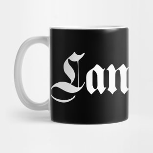 Landshut written with gothic font Mug